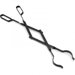 Pince à cheminée 66cm avec poignées à toute épreuve pince à feu Intérieur Poêle à bois Fer forgé pince pour feu De plein air Pince à bûches de bois