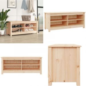 Banc à chaussures 110x38x45,5 cm Bois de pin massif - Meuble à Chaussures - Banc Chaussure - Rangements Chaussures - Meuble Entrée - Rangement