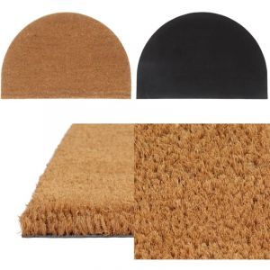 Tapis de porte naturel demi-rond 60x90cm fibre de coco touffet&eacute; - Tapis D'entr&eacute;e - Paillasson - Fibre De Coco - Tapis Exterieur - Tapis Interieur