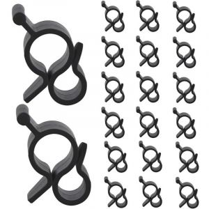 20 Pièces Crochets pour auvent de VR, Crochets de gouttière Noirs Clips de cantonnière pour auvent de Camping pour accrocher Une Bande Lumineuse LED,