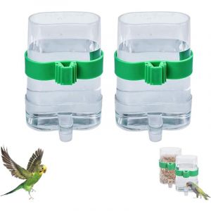 2 Pi&egrave;ces Mangeoire &agrave; Oiseaux, Accessoires pour Cage &agrave; Oiseaux, Mangeoire Transparente, Oiseaux Mangeoires Eau Automatique, pour Oiseaux, Perroquets