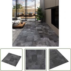 Dalle de plancher autoadh&eacute;sif pvc 5,11 m&sup2; gris structure bois - Carrelage Pvc - Dallette De Sol - Carreau De Sol - Planchers Adh&eacute;sifs - Rev&ecirc;tement De