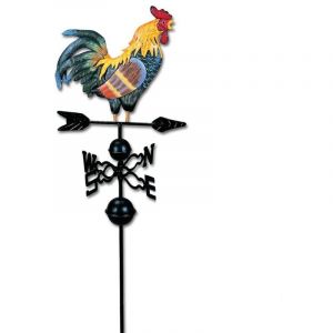 Jamais UTILISÉ]Métal girouette coq forme girouette jardin clôtures pieu cour toits girouette décor coloré ornement