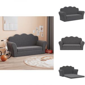 Vidaxl - Canapé-lit pour enfants 2 places anthracite peluche douce - Canapé Enfant - Canapé Lit Enfant - Mobilier Bébé - Meubles Enfant - Fauteuil