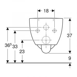 Cuvette wc suspendu Geberit Renova Comfort, sur&eacute;lev&eacute;, car&eacute;n&eacute;e, Rimfree, 53cm, Blanc