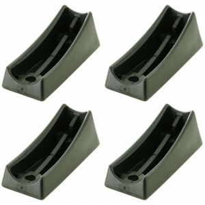 4x Embout plastique noir patin pied chaise Cantilever tube rond pour extrémité incurvée Meuble Protection Fauteuil Guide Angle, ø tube 22mm