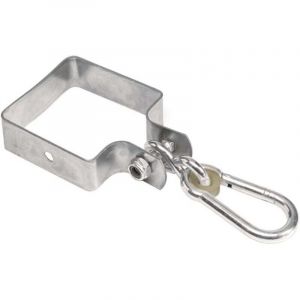 Crochet de balan&ccedil;oire &ndash; Avec manchette et mousqueton &ndash; 90 x 90 mm &ndash; Charge maximale : 200 kg &ndash; 1 pi&egrave;ce &ndash; Crochet d'&eacute;chafaudage/Crochet pour