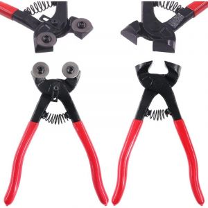 Lot de 2 outils de mosaïque comprenant une pince à mosaïque en verre robuste et une pince à carrelage, en alliage d'acier trempé, parfait pour le