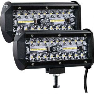 Phare de Travail LED 12V 400W 7'' Projecteur LED Voiture 12v Etanche IP67 Spot Flood Feux Antibrouillard LED 27,000lm Feux de Travail pour Voiture