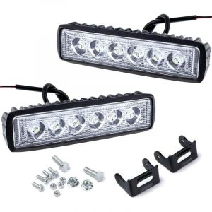 2 Piece Phare de Travail LED,12v 24v Projecteur Spot Phare de Travail Longue Portee LED Phare pour Moto Voiture Camion Tracteur SUV Bateau (18W)
