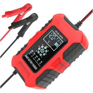 Chargeur de batterie 10 A, chargeur de maintien de charge automatique intelligent 12 V/10 A 24 V/5 A, chargeur de batterie au plomb-acide AGM LiFePO4