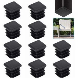 20 pi&egrave;ces bouchons de tube carr&eacute; 20 20mm embout de tube carr&eacute; bouchons de tube carr&eacute; en plastique noir embout d'aileron carr&eacute; embout de chaise solide