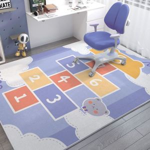 Enowelir - Tapis marelle animal, 80 x 120 cm, pour enfants, id&eacute;al pour salle de jeux, tapis d'int&eacute;rieur marelle pour enfants, tapis marelle doux,
