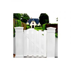 Portillon battant manuel pvc blanc soulac L100 x H115 - Verrou intérieur droite