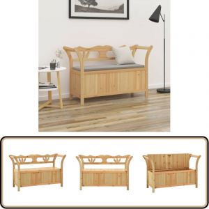 Banc 107x45x75,5 cm Bois de sapin solide - Banc Coffre - Meuble D'entrée - Rangement Intérieur - Banc Design - Mobilier Salon
