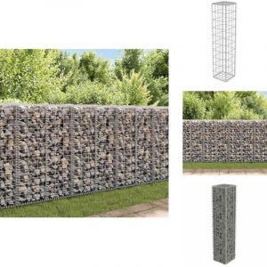 Vidaxl - Mur &agrave; gabion avec couvercles Acier galvanis&eacute; 20x20x100 cm - Mur En Gabion - Cloture Gabion - Panneau Gabion - D&eacute;coration Jardin - Isolation