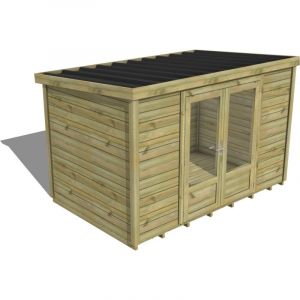 ABRI DE JARDIN bois traité 27mm, Essentiel, 3,4x2,1m, 7m2, Plancher