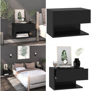 Table de chevet murale Noir - Table De Chevet Murale - Meuble De Rangement Mural - &Eacute;tag&egrave;re Murale - D&eacute;coration Murale - Table De Nuit Murale - Home &