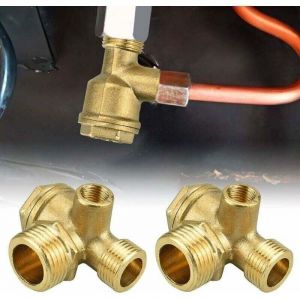 2PCS Clapet Anti Retour Compresseur en Cuivre 10mm 16mm 20mm Valve Anti Retour Compresseur Antirouille Clapet de Retenue Compresseur Anti-usure pour