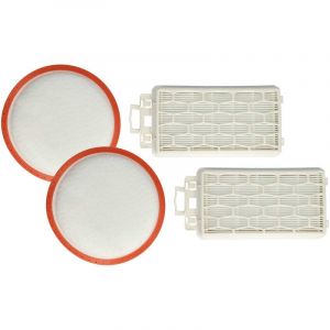 Lot de 4 filtres compatible avec Dirt Devil Infinity Rebel 51 DD5510-9, 53HF DD5551 aspirateur - filtre d'&eacute;chappement, filtre protection moteur - Vhbw