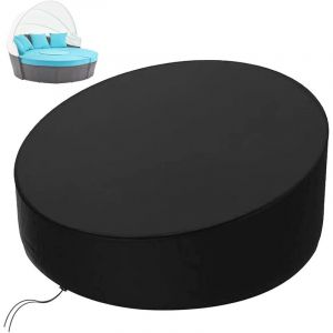 Housse de protection pour lit de jardin rond &Oslash;228x83/40cm - Tissu Oxford robuste - Imperm&eacute;able et anti-UV - Protection pour canap&eacute;-lit rond ext&eacute;rieur