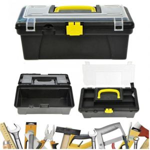 Bo&icirc;te &agrave; Outils 2 Compartiments En Plastique Petite Valise &agrave; Outils 30cm