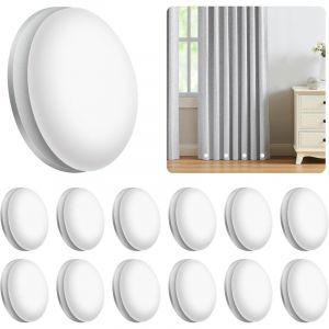 Lot de 12 Poids pour Rideaux Ext&eacute;rieur, Poids de Rideau de Douche, Aimants de Rideau de Douche, Rideaux Magn&eacute;tiques Ronds Poids, R&eacute;utilisables Blanc