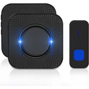 Sonnette sans fil ext&eacute;rieure &eacute;tanche, port&eacute;e 300 m et sonnette flash LED, sonnette sans fil de bureau.