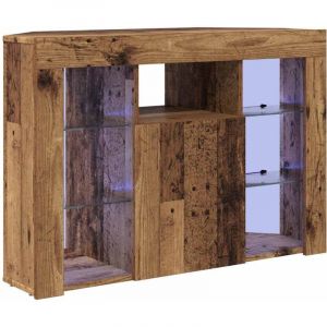 Meuble TV LED d'Angle Bois Ancien 107 x 40 x 68 cm vidaXL