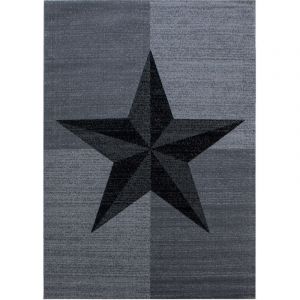 Plus - star - Tapis &agrave; motifs &eacute;toile - Gris (160x230cm)