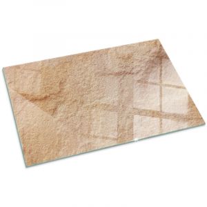 Plaque Rectangulaire de sol sous po&ecirc;le &agrave; bois en verre tremp&eacute; protection thermique du plancher Texture de pierre naturelle 100x70 cm