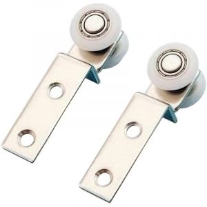 Lot de 2 roulettes de 20 mm pour portes coulissantes, tr&egrave;s r&eacute;sistantes et durables, id&eacute;ales pour les meubles et les syst&egrave;mes de portes coulissantes