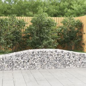 Bonnevie - Gabion pour Pierres arqu&eacute; Panier de gabions - Cage &agrave; pierre 400x50x40/60 cm Fer galvanis&eacute; BV869985
