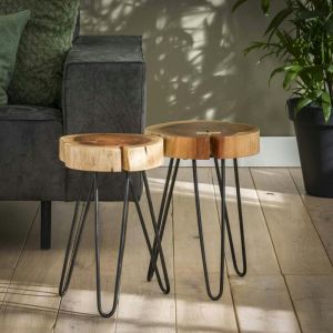 Table d'appoint tronc d'arbre acacia canada