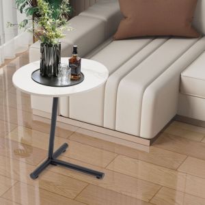Senderpick - Table basse minimaliste en ardoise 40cm Table ronde blanche Table d'appoint minimaliste, Table d'appoint ronde élégante, Table d'appoint