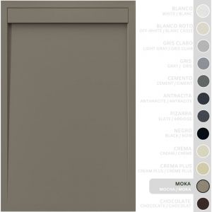 SOULBATH Receveur de Douche -R&eacute;sine -Gel Coat -Texture Lisse/Pierre -Antid&eacute;rapant -Couleur Moka 120X70 Extra plat 3Cm Conception Minimaliste