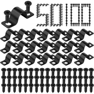 50 Pi&egrave;ces Fixation Grillage Rigide sur Mur Fixation Grillage Rigide sur Poteau 10mm - Mat&eacute;riau en Acier au Carbone Utilisables Pour Fixer des Tuyaux