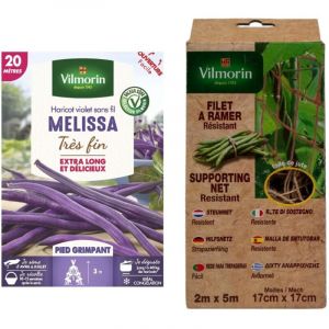 Kit semis Haricot Grimpant Melissa 20m + Filet &agrave; ramer Jute - 2m x 5m Vilmorin