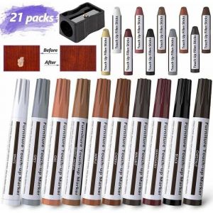 21 Pcs Stylos De Retouche De Meubles Marqueur Feutré Multi-Usages Kit De Réparation De Meubles Pour Teintures, Égratignures, Planchers De Bois,