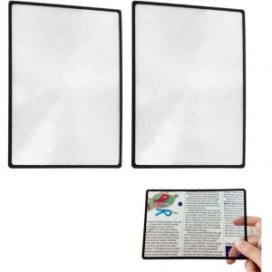 Loupes de Cartes 3X (300%) Feuilles de Loupe Fresnel Loupe de Page pour Personnes Ag&eacute;es Vieux P&egrave;re M&egrave;re Lecture de Petits Livres Imprim&eacute;s et Cartes(3