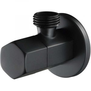 Noir Robinet D'arret WC Laiton Vanne D'arret de Robinet G1/2" Triangulaire Valve pour Douchette Douche Salle de Bain