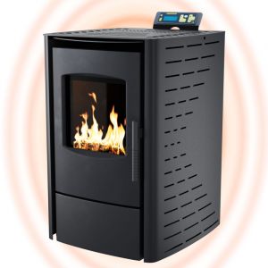 P6 Poêle à Granulés 6 kW jusqu'à 120 m³ – Cheminée Électrique avec Mode eco, Wi-Fi Ready, Programmateur Hebdomadaire & Thermostat de Surchauffe pour
