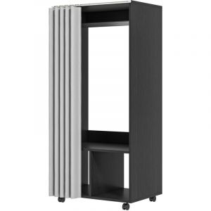 Armoire penderie sur roulettes scarlett noire et grise