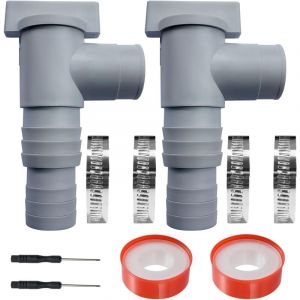 Lot de 2,Vanne d'entretien/d'arr&ecirc;t pour Piscine avec Raccord de Tuyau de 32/38mm, Vanne Piscine Double Split Tuyau Valve Plunger Accessoires de