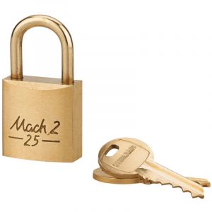 Cadenas &agrave; cl&eacute; Mach 2 unikey (achetez-en plusieurs, ouvrez avec la m&ecirc;me cl&eacute;), 25mm, anse laiton, 2 cl&eacute;s Thirard
