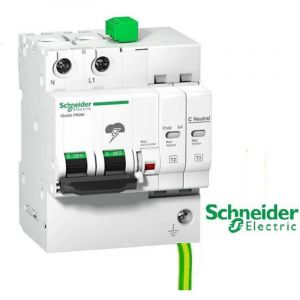 Schneider Electric - Parafoudre 1P+N 20kA avec câble de terre et report de signalisation Schneider A9L16295 Acti9