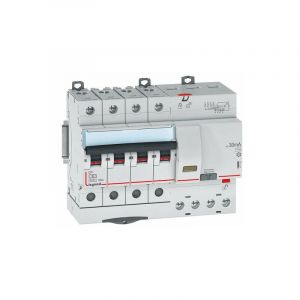 Legrand - Disjoncteur différentiel monobloc DX³6000 10kA arrivée haute et départ bas à vis 4P 400V - 63A - typeAC 30mA - 411192