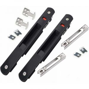 Verrou pour baie vitr&eacute;e coulissante - Verrou &agrave; crochet moderne pour porte ou fen&ecirc;tre coulissante, verrou simple face pour baie vitr&eacute;e, Starlight, lot