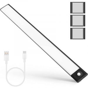 Lampe de Placard 72 LEDs,R&eacute;glette LED Sans Fil,Veilleuse &agrave; Induction Rechargeable USB,Lumi&egrave;re d'Armoire Eclairage Placard D