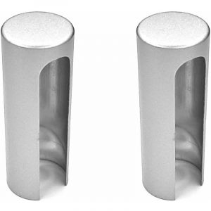 2x Couvre gond pour fenêtre ou porte en plastique Cache Charnière Capuchon Protection Tube Meuble, Ø16mm hauteur 47mm chrome mat